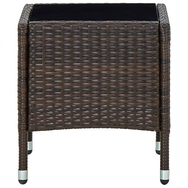 Mesa de jardim 40x40x45 vime PE castanho M 4