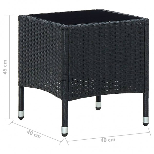 Mesa de jardim 40x40x45 vime PE preto M 5