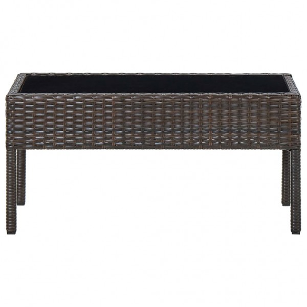 Mesa de jardim 75x40x37 vime PE castanho M 3