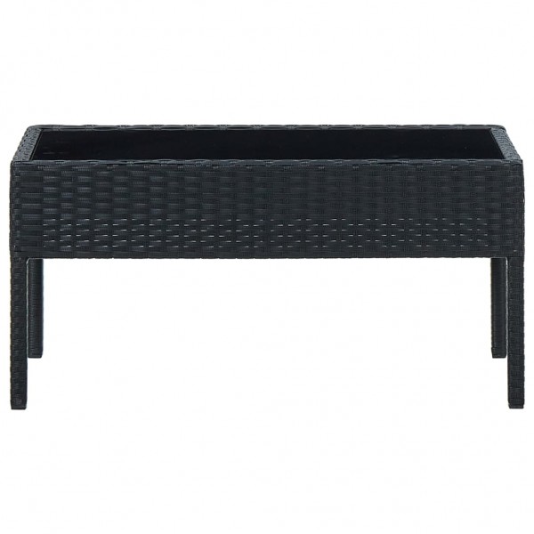 Mesa de jardim 75x40x37 vime PE preto M 3