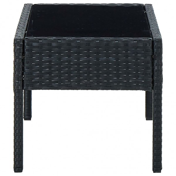 Mesa de jardín ratán sintético negro 75x40x37 cm M 4