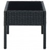Mesa de jardim 75x40x37 vime PE preto 4