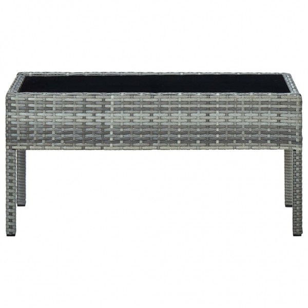 Mesa de jardín ratán sintético gris 75x40x37 cm M 3