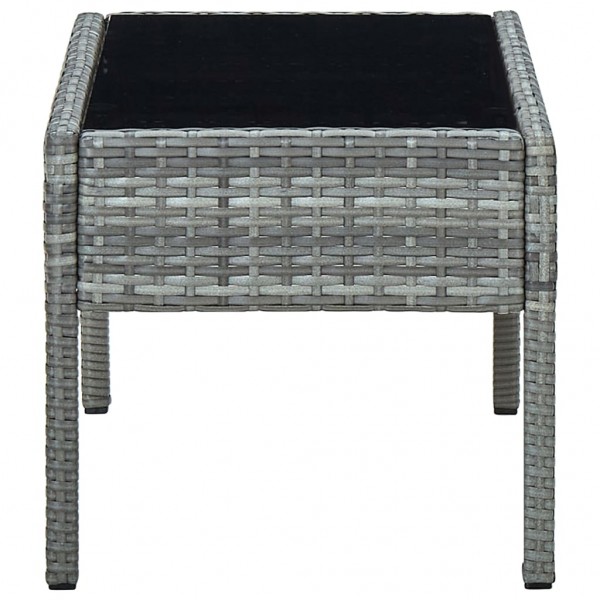 Mesa de jardim 75x40x37 vime PE cinzento M 4