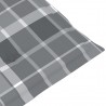 Cojín silla jardín respaldo alto 2 uds cuadros gris 120x50x3 cm 5