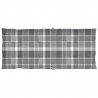 Cojín silla jardín respaldo alto 4 uds cuadros gris 120x50x3 cm 4