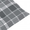 Cojín silla jardín respaldo alto 4 uds cuadros gris 120x50x3 cm 5