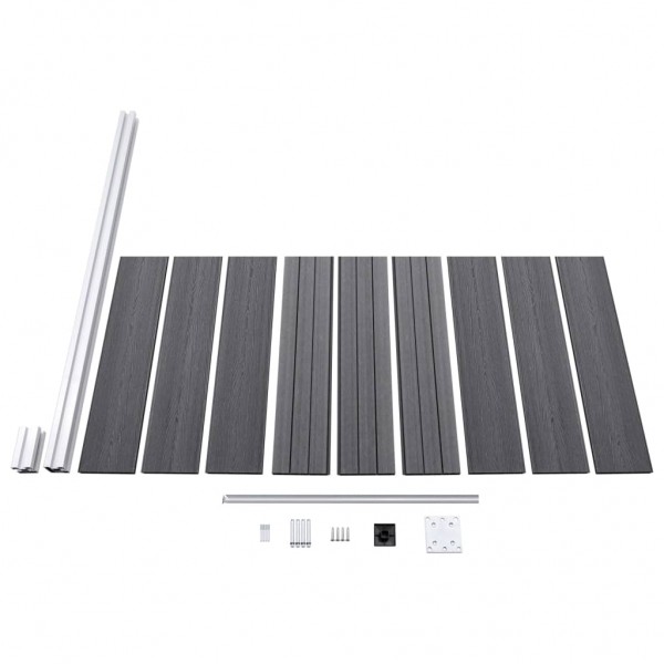 Painel de cerca 95x186 cm WPC cinzento M 4