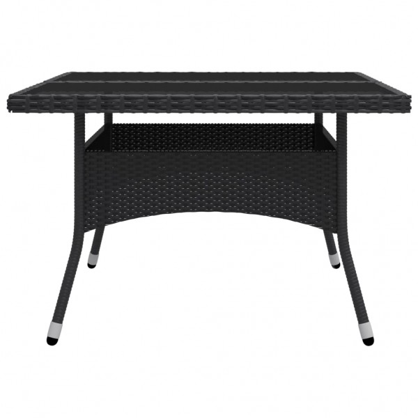 Set de comedor de jardín 9 piezas ratán PE y vidrio negro M 4
