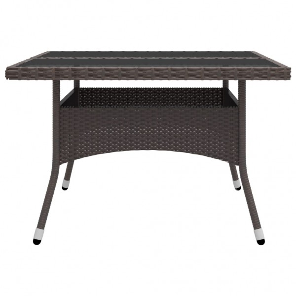 Muebles de jardín 9 piezas ratán sintético y vidrio marrón M 4