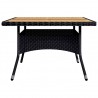 Set de comedor de jardín 9 pzas ratán PE y madera acacia negro 3