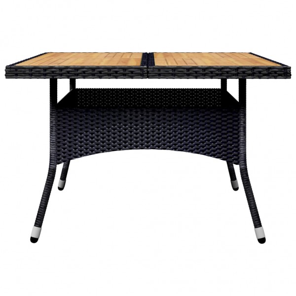 Set de comedor de jardín 9 pzas ratán PE y madera acacia negro M 4