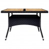 Set de comedor de jardín 9 pzas ratán PE y madera acacia negro 4
