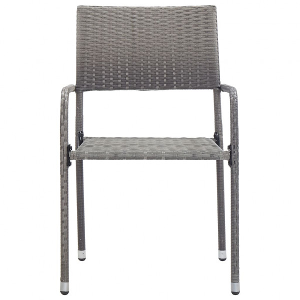 Set comedor jardín 3 pzas ratán sintético gris antracita y gris M 4