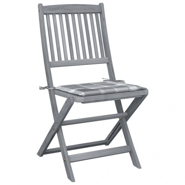 Cadeiras exterior dobráveis c/ almofadões 4 pcs acácia maciça M 3