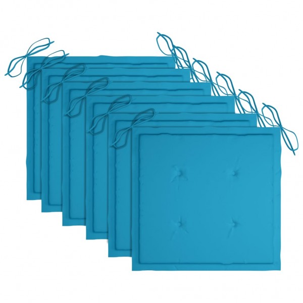 Cadeiras exterior dobráveis c/ almofadões 6 pcs acácia maciça M 3