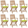 Cadeiras de jardim dobráveis c/ almofadões 6 pcs acácia maciça 1