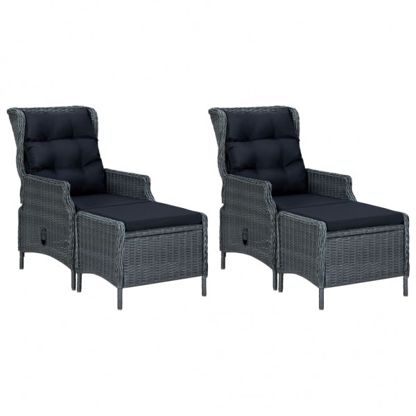 7 pcs conjunto de jantar para jardim cinzento-escuro M 3