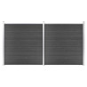Conjunto de painel de vedação WPC 353x186 cm preto 1