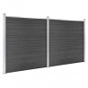 Conjunto de painel de vedação WPC 353x186 cm preto 2