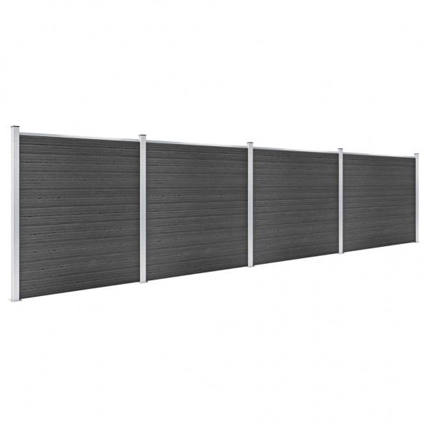 Conjunto de painel de vedação WPC 699x186 cm preto M 2