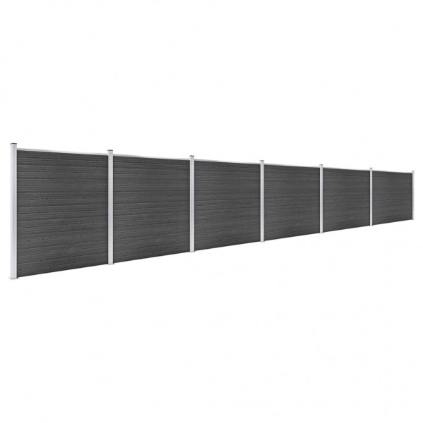Conjunto de painel de vedação WPC 1045x186 cm preto M 2