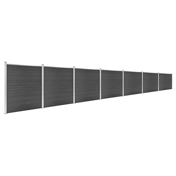Conjunto de painel de vedação WPC 1218x186 cm preto M 2