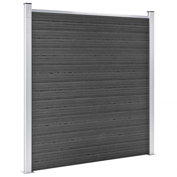 Conjunto de painel de vedação WPC 1564x186 cm preto M 3