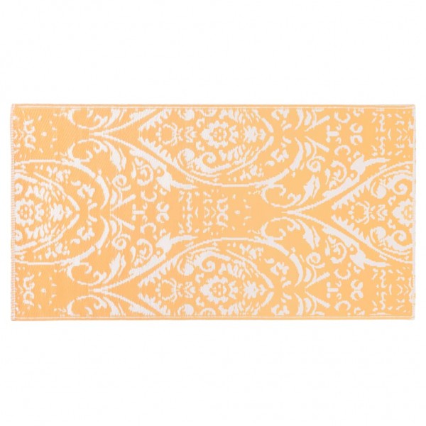 Alfombra de exterior PP naranja y blanco 160x230 cm M 3