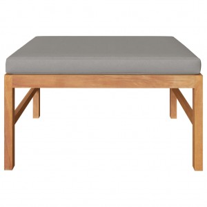 Reposapiés con cojín gris oscuro madera maciza de teca H