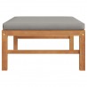 Reposapiés con cojín gris oscuro madera maciza de teca 3