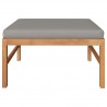 Set de muebles de jardín 3 pzas madera teca cojines gris oscuro 5