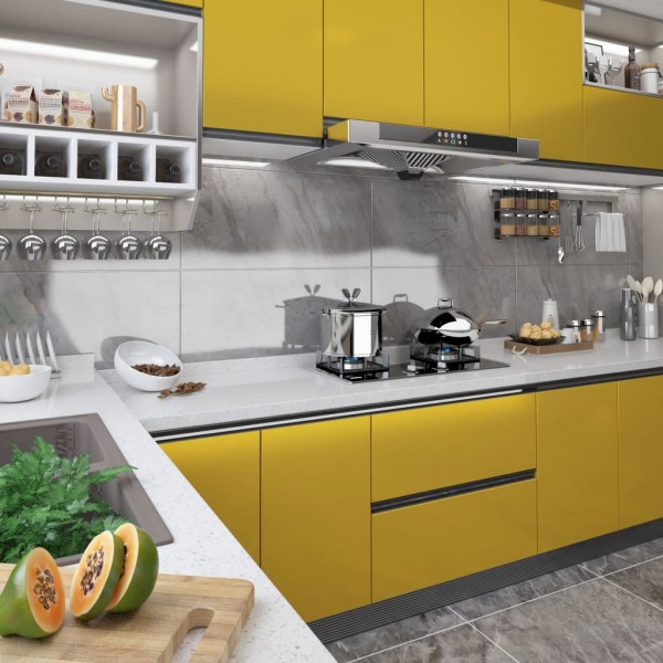 Láminas autoadhesivas muebles PVC dorado brillante 500x90 cm D