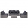 Set de muebles de jardín 9 pzas ratán sintético y cojines gris 4