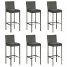 7 pcs conjunto de bar exterior c/ almofadões antracite vime PE 2