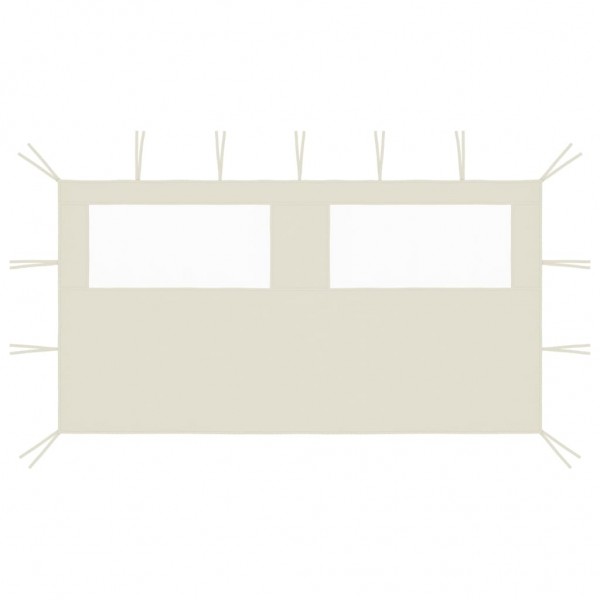 Pared lateral de cenador con ventanas color crema 4x2 m D