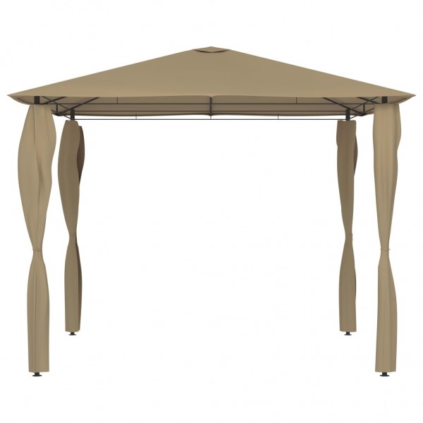 Gazebo 3x3x2.6 m com capas postes 160 g/m² cinza-acastanhado M 3