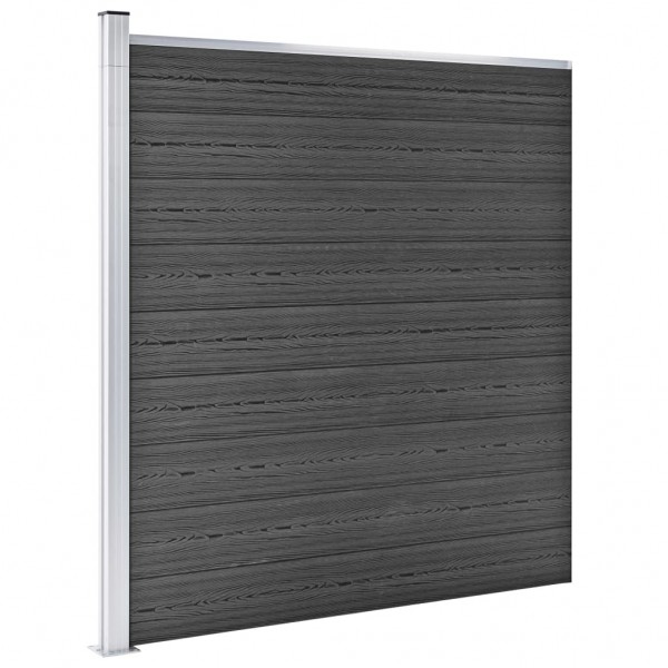 Conjunto de painel de vedação WPC 965x(105-186) cm preto M 4