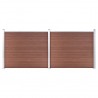 Set de panel de valla WPC marrón 353x146 cm 1