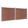 Conjunto painel de cerca 353x146 cm WPC castanho 2