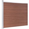 Conjunto painel de cerca 353x146 cm WPC castanho 4