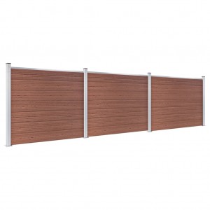 Conjunto painel de cerca 526x146 cm WPC castanho H