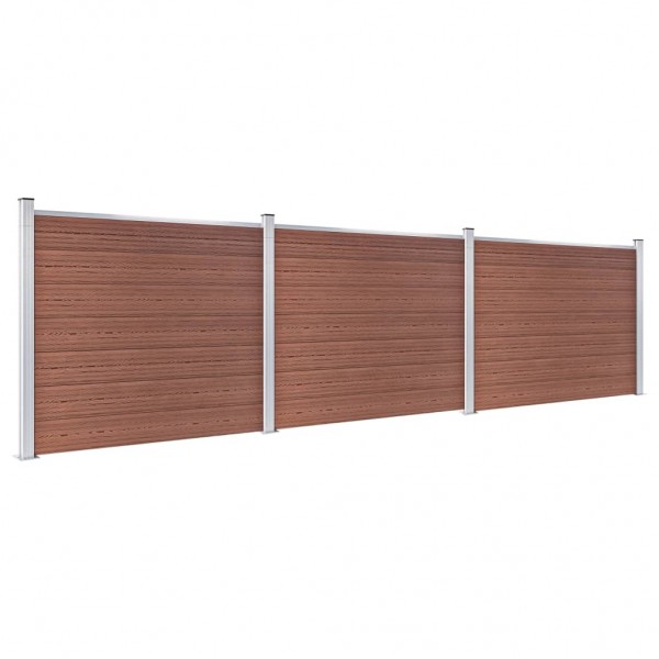 Set de panel de valla WPC marrón 526x146 cm M 2