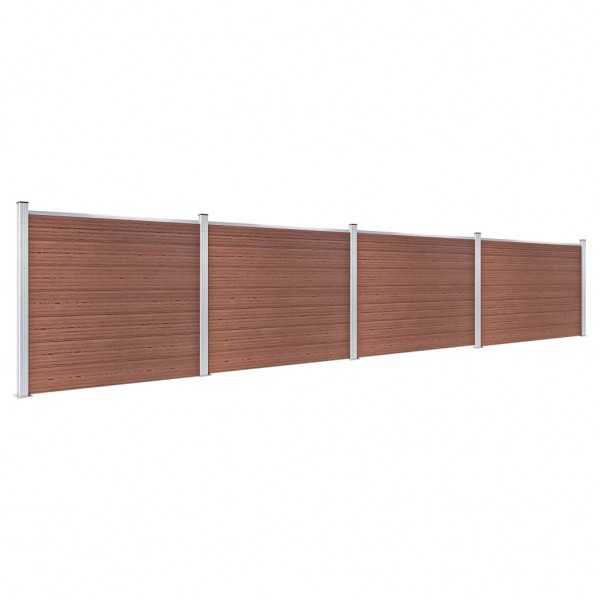 Conjunto painel de cerca 699x146 cm WPC castanho M 2