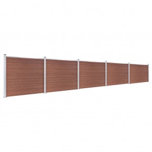 Conjunto painel de cerca 872x146 cm WPC castanho H