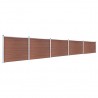 Conjunto painel de cerca 872x146 cm WPC castanho 2
