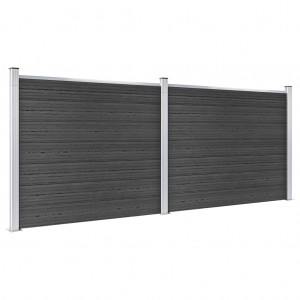 Set de panel de valla WPC gris 353x146 cm H