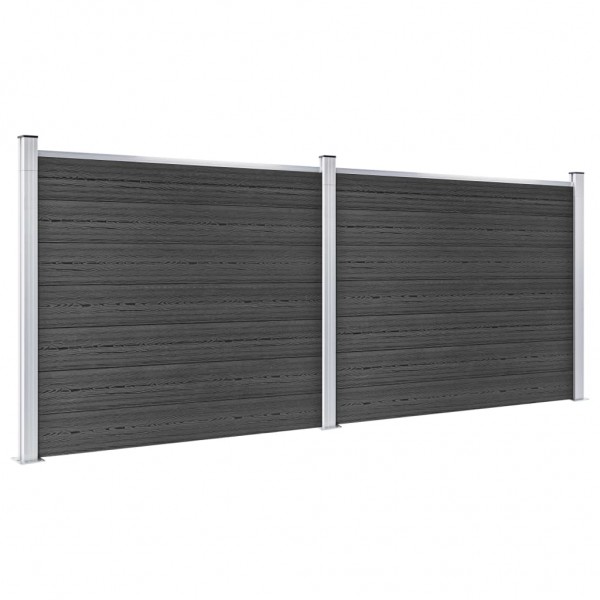 Set de panel de valla WPC gris 353x146 cm M 2