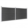 Set de panel de valla WPC gris 353x146 cm 2