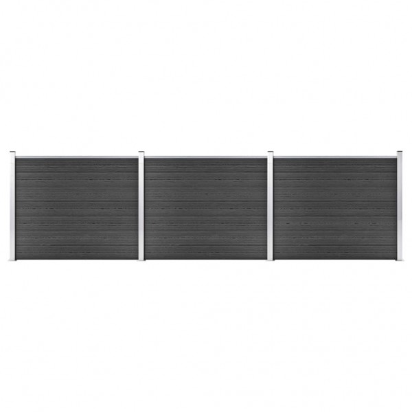 Set de panel de valla WPC gris 526x146 cm D